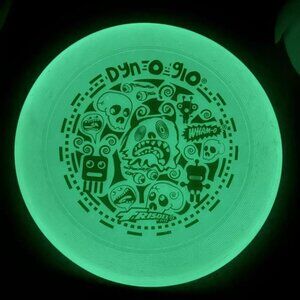 Vintage Dyn-O-Glo Frisbee Disc Wham-O Skulls Aliens Spacemen UFO 10” diameter